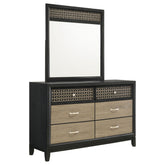 Orleans Furniture - Coaster - Valencia 6-drawer Dresser with Mirror Black - 223043M
